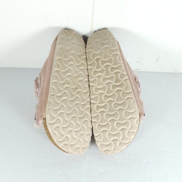 BIRKENSTOCK Women's Arizona EU38 US7 Narrow Pink Suede Shearling Slide Sandals - Picture 9 of 16